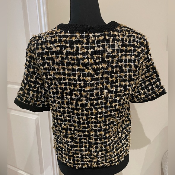 Endless Rose Black & METALLIC
Gold Tweed Short Sleeve Top - Picture 3 of 9